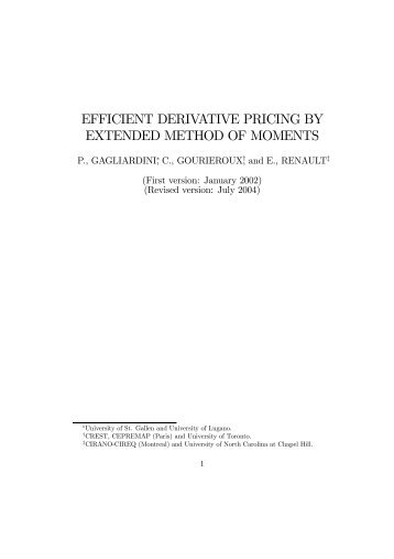 efficient derivative pricing by extended method of moments