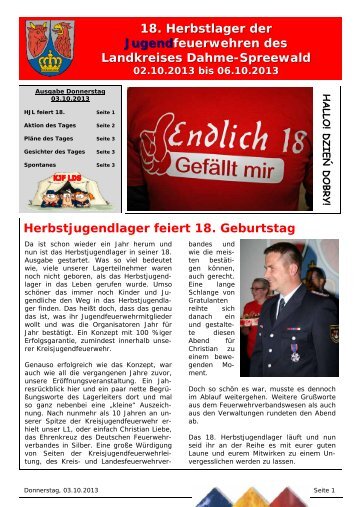 Lagerzeitung 2013 - Kreisjugendfeuerwehr Dahme-Spreewald