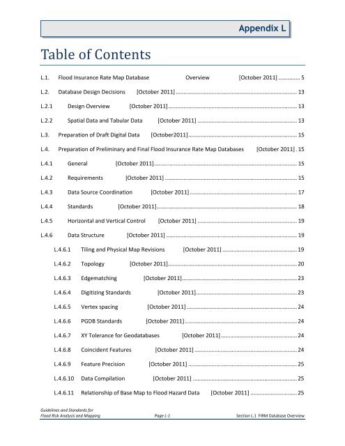 Appendix L - Federal Emergency Management Agency