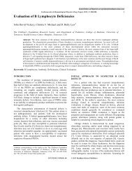 Evaluation of B Lymphocyte Deficiencies - The University of ...