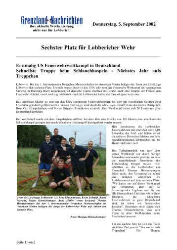 Sechster Platz für Lobbericher Wehr - American Muster