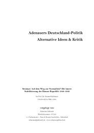 Adenauers Deutschland-Politik Alternative Ideen & Kritik