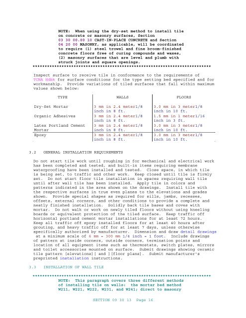 UFGS 09 30 13 Ceramic Tiling - The Whole Building Design Guide