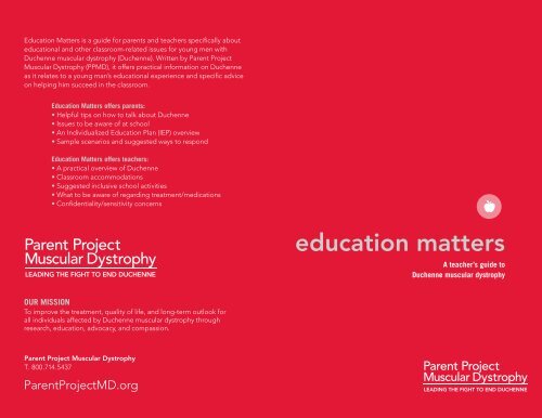 education matters - Parent Project Muscular Dystrophy