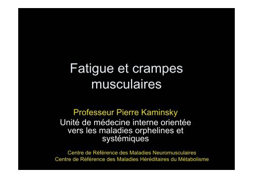 Crampes et Fatigues - Pierre Kaminsky