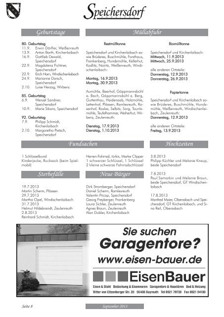 Gemeindebrief September als pdf - Gewerbeverband Speichersdorf