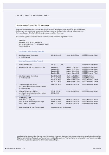 Zahnärztlicher Anzeiger Nr. 16 vom 29. Juli 2013