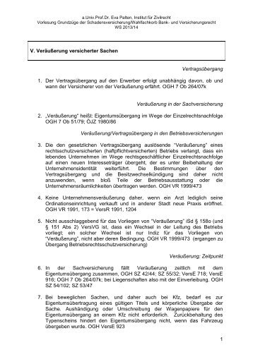 Entscheidungsleitsätze Teil II - Institut für Zivilrecht