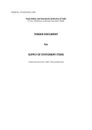 TENDER DOCUMENT For SUPPLY OF STATIONERY ITEMS