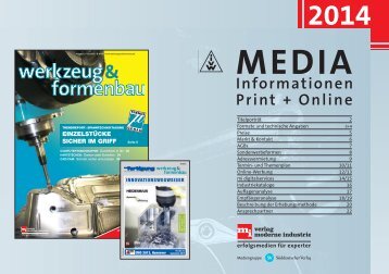Mediadaten werkzeug&formenbau 2014 - Werkzeug und Formenbau