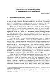 MERCADO E IMPERFEIÇÕES DE MERCADO: O CASO DA ASSISTÊNCIA ...
