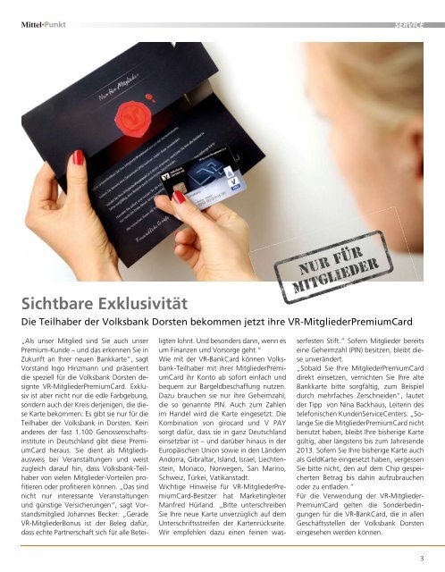 Ausgabe 3/2013 - Volksbank Dorsten eG