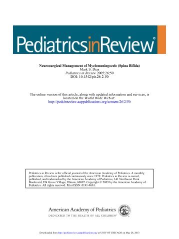 Neurosurgical Management of Myelomenogocele