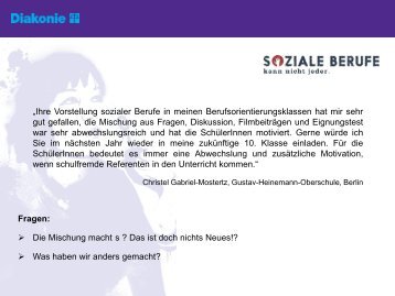 Präsentation Claudine da Rocha - Soziale Berufe kann nicht jeder.