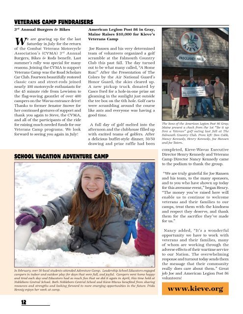 Kieve-Wavus News Spring 2013 - Camp Kieve