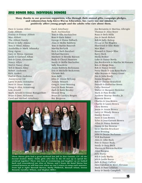 Kieve-Wavus News Spring 2013 - Camp Kieve