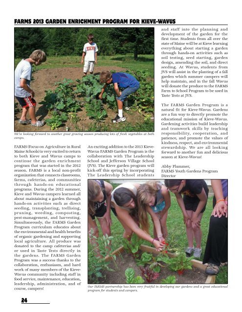 Kieve-Wavus News Spring 2013 - Camp Kieve