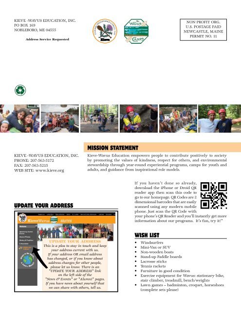 Kieve-Wavus News Spring 2013 - Camp Kieve