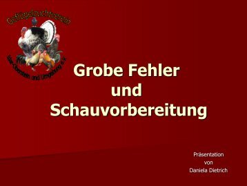 Grobe Fehler und Schauvorbereitung - Brahmazucht.eu