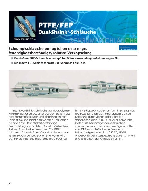 PTFE, FEP, PFA, ETFE Extrudierte Schläuche - Zeus