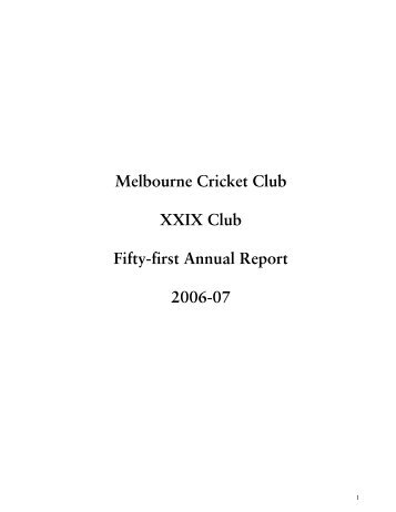 2006/07 Annual Report - Melbourne Cricket Club