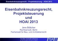 Eisenbahnkreuzungsrecht, Projektsteuerung und HOAI 2013 - VSVI