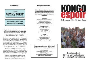 KONGO-Espoir - Pfarrei Dreikönig Frenkendorf-Füllinsdorf