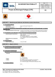 Propan als Brenngas/Treibgas (LPG) - Sol