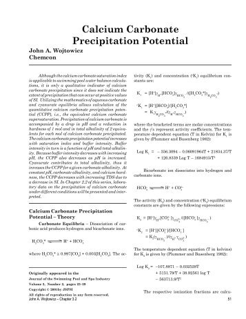 Calcium Carbonate Precipitation Potential - The Journal of the ...