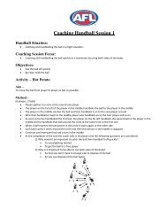Afl Session Plan.pdf Boundary Umpires' Skill Drills Manual - AFL Community
