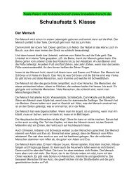 Schulaufsatz 5. Klasse Der Mensch - Knoedelschorsch