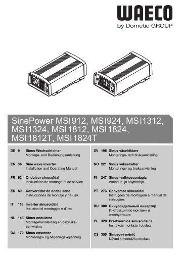 SinePower MSI912, MSI924, MSI1312, MSI1324, MSI1812 ... - Waeco