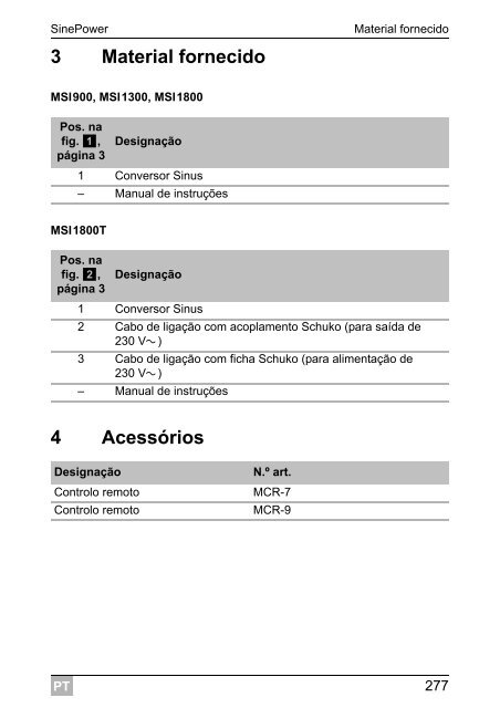 SinePower MSI912, MSI924, MSI1312, MSI1324, MSI1812 ... - Waeco