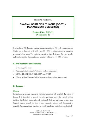 Ovarian germ cell protocol