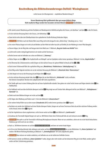 Beschreibung des Bildstockwanderweges Deifeld / Wissinghausen