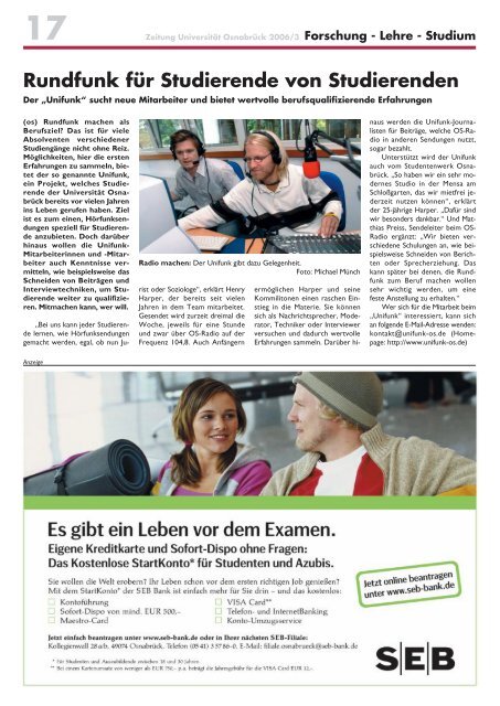 Ausgabe 2006/3 - Universität Osnabrück