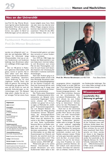 Ausgabe 2006/3 - Universität Osnabrück