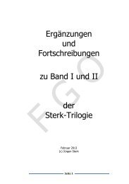 Ergänzungen zu Band I und Band II a + b der Sterk-Triologie