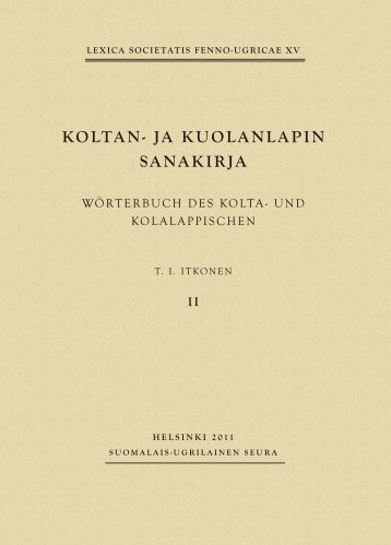 KOLTAN-JA KUOLANLAPIN SANAKIRJA II