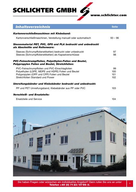 Produktkatalog - Schlichter GmbH