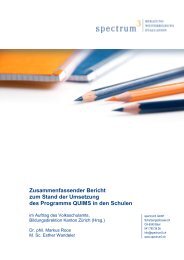 Bericht QUIMS-Umsetzung, Stand Ende 2012 (PDF ... - Volksschulamt