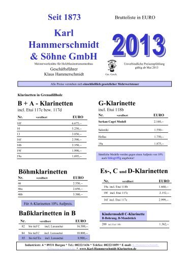 Download Brutto Preisliste (pdf) - Karl Hammerschmidt & Söhne ...