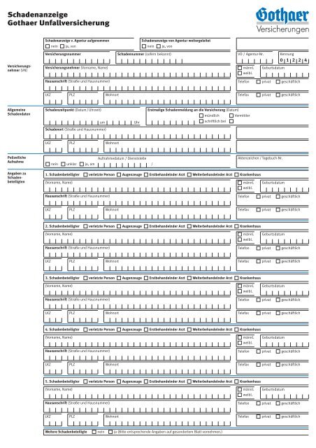 Schadenanzeige Gothaer Unfallversicherung - Erfolgreich-Beraten.De