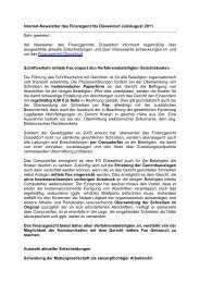 Newsletter Juli/August 2011 - Finanzgericht Düsseldorf