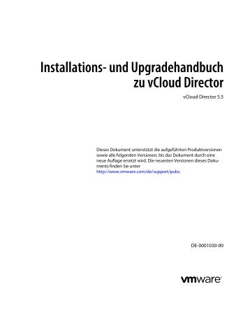 Installations- und Upgradehandbuch zu vCloud Director ... - VMware