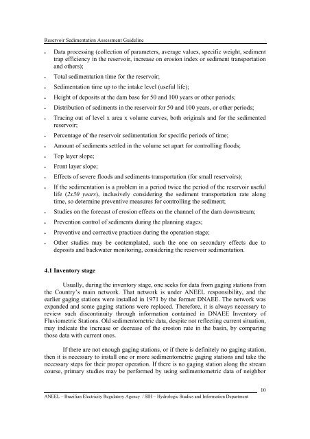 RESERVOIR SEDIMENTATION ASSESSMENT GUIDELINE - Aneel