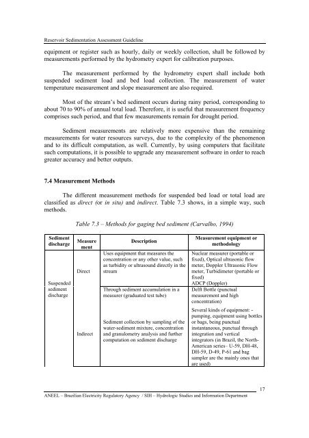 RESERVOIR SEDIMENTATION ASSESSMENT GUIDELINE - Aneel