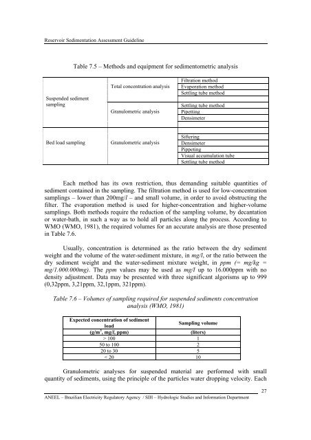 RESERVOIR SEDIMENTATION ASSESSMENT GUIDELINE - Aneel