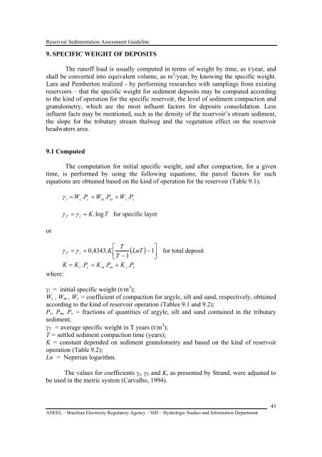 RESERVOIR SEDIMENTATION ASSESSMENT GUIDELINE - Aneel