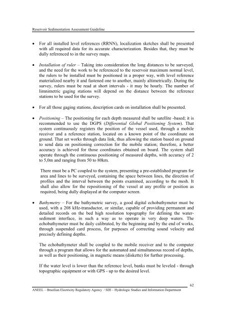 RESERVOIR SEDIMENTATION ASSESSMENT GUIDELINE - Aneel